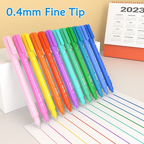AECHY Coloured Curve Pens for Be aware Taking, Twin Tip Pens with Completely different Curve Shapes & 8 Colours Positive Strains, Curve Highlighter Pen Set for Youngsters Journaling Be aware Taking Provides - Image 5