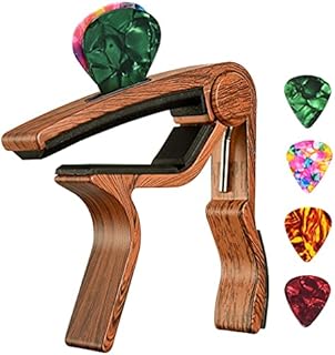 Capo,Guitar Capo,Rosewood Capo with Pick Holder and Picks for Acoustic Electric Guitar,Ukulele,Mandolin,Banjo
