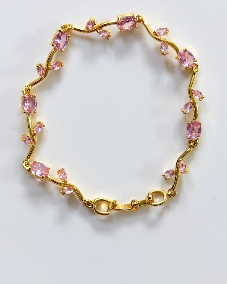 Image of Tulips Bracelet for Women | Floral Charm Adjustable Gold Plated Bracelet for Girls