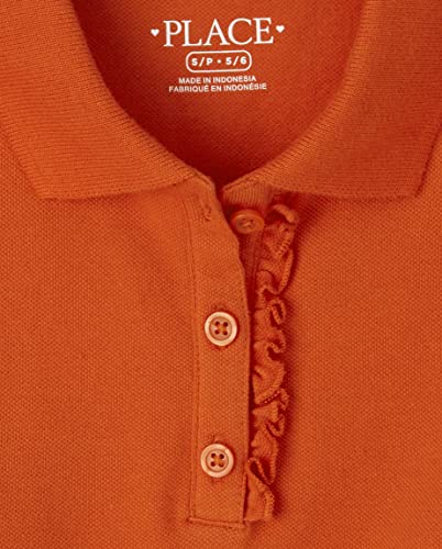 The Children's Place Girls' Uniform Ruffle Pique Polo