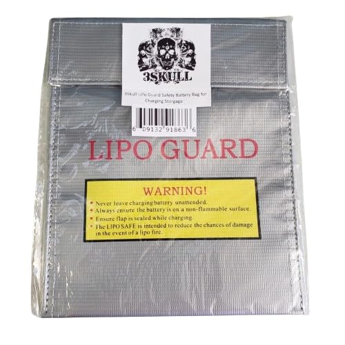 3Skull Medium RC LiPo Bag Fire Retardant Safety Battery Bag for Charging and Storage - 9"x7"