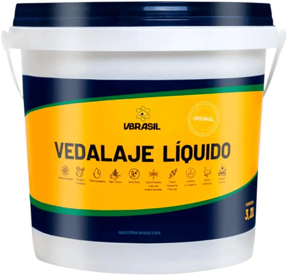 Impermeabilizante Vedalaje Líquido 3,2L Vbrasil – Isolante Térmico Para Lajes, Telhados E Calhas, Ação Fungicida E Secagem Ultrarrápida