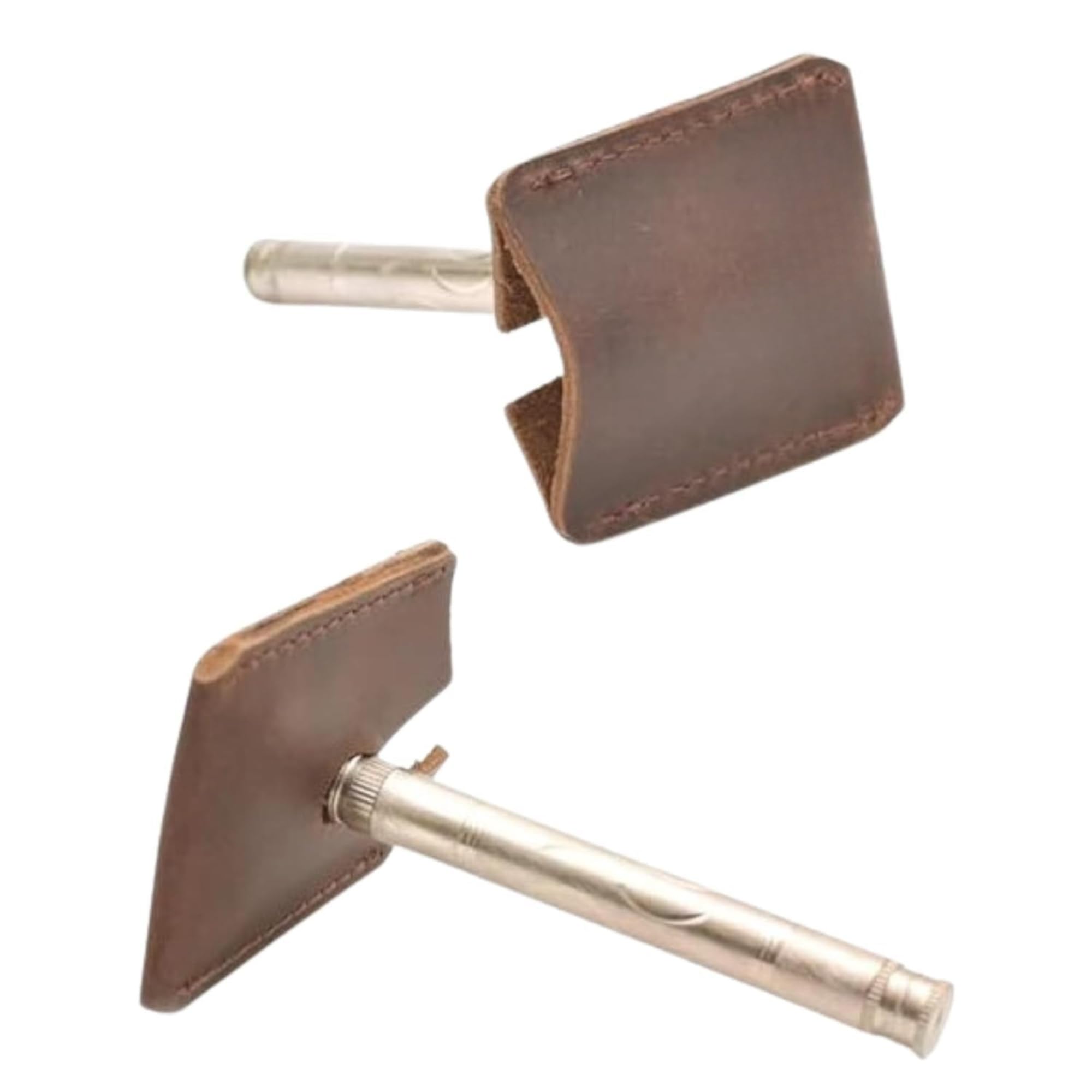 Full Grain Leather Double Edge Safety Razor Cover, Dark Brown