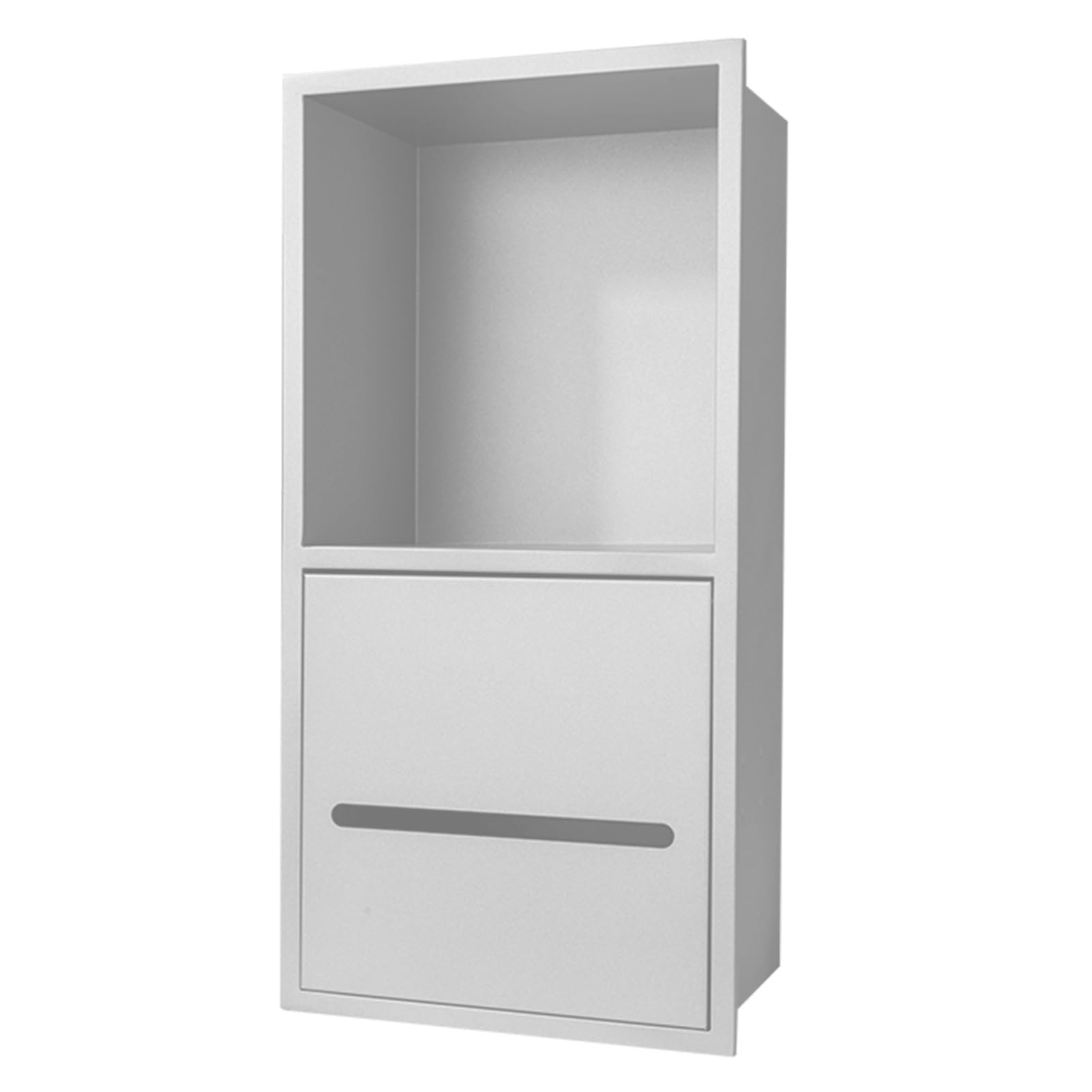 Étagère de salle de bain blanche encastrable en acier inoxydable 304 de 20x40cm