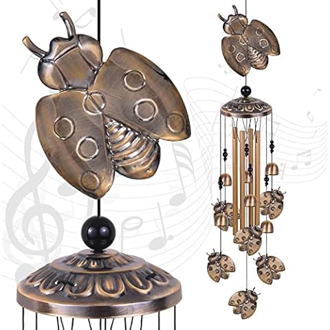 Solawindchime Insect Wind Chimes Outdoor, Insect Bronze Wind Chime, Gift Wind Chime, Insect Lovers Wind Bell, Gifts for Women, for Home, Garden, Indoor, Outdoor Decoration, Garden Ladybug Wind Chime Cover