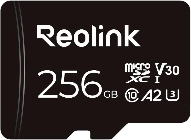 256GB microSDXC Memory Card, Up to 100MB/s, 4K UHD, U3, A2, V30, Class 10, FAT32, Micro SD Card Fully Compatible with Reolink Security Camera, Reolink PoE/WiFi/Battery Doorbell
