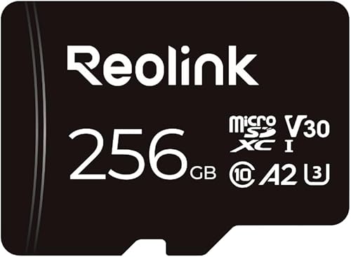 REOLINK Tarjeta de memoria microSDXC de 256 GB, hasta 100 MBs, 4K UHD, U3, A2, V30, Clase 10, FAT32, tarjeta Micro SD totalmente compatible con
