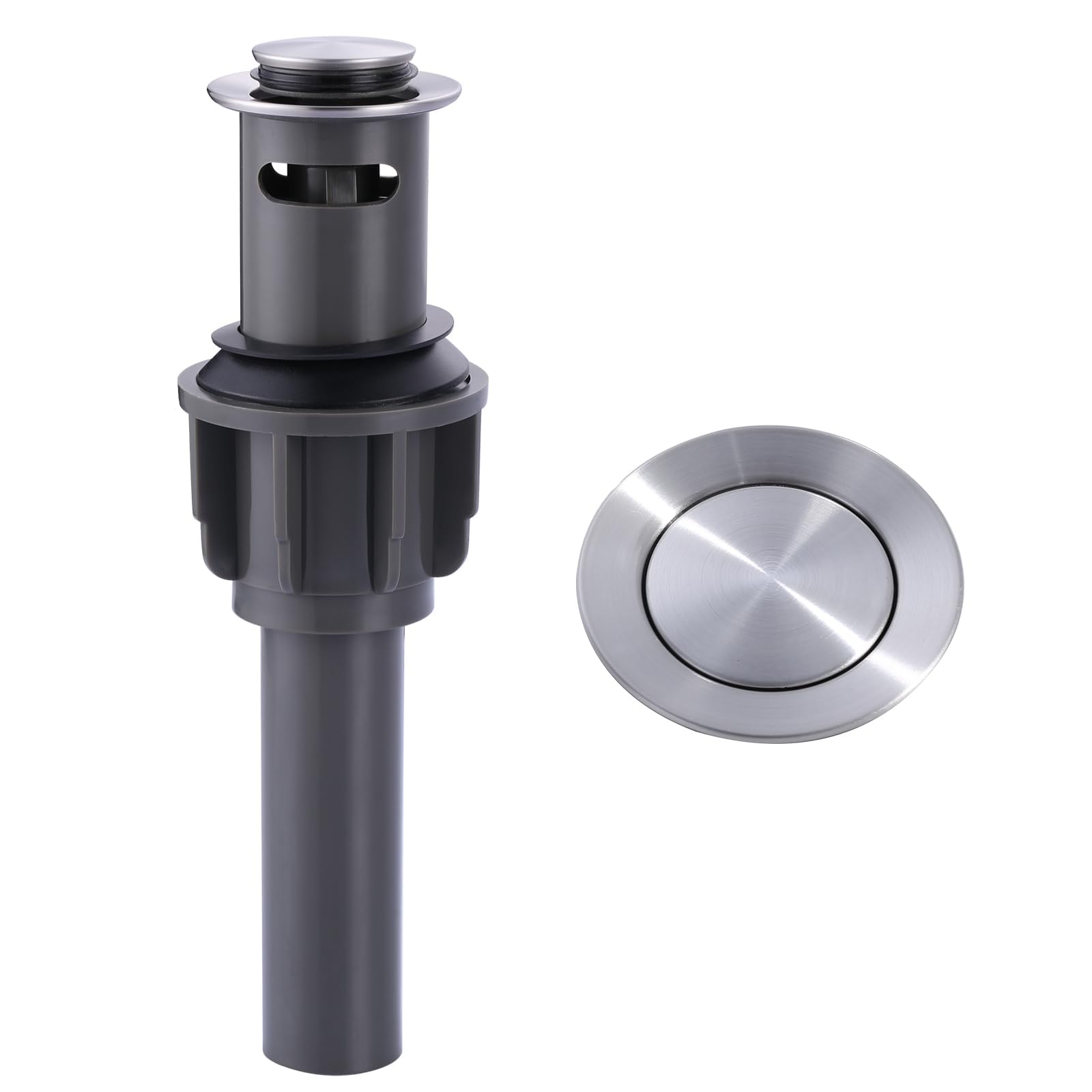 ALEASHA Waschbecken aus gebürstetem Nickel, Pop-Up-Ablaufstopfen für Waschbecken, Ablaufstopfen für Waschbecken, Waschbecken, Waschtischgefäß