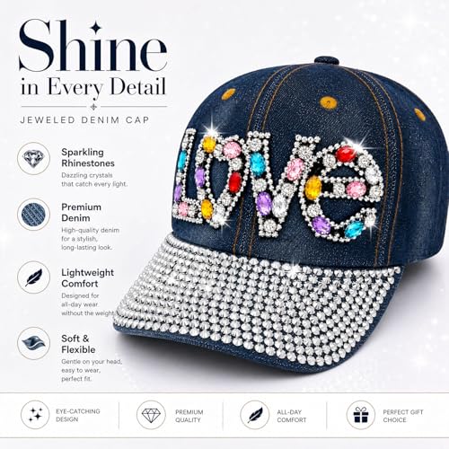Gorra de béisbol con strass y malla ajustable miniatura 5