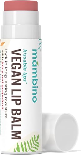 Miniatura 7 de Mambino Organics Kissable Lips - Bálsamo labial vegano brillante, pomelo rojo jugoso, 7 G, paquete de 3