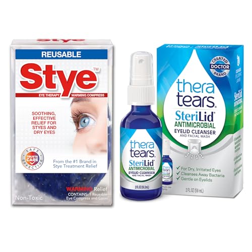 Image of Thera Tears Steralid Antimicrobial Eyelid Cleanser and Stye Eye Therapy Reusable Warming Compress