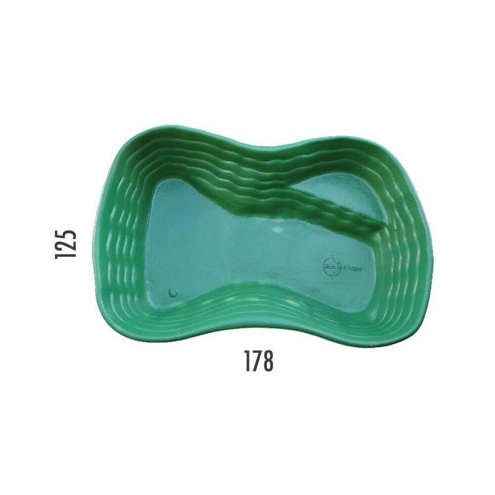Giordanoshop Laghetto Artificiale da Giardino 178x125x45 cm in Polietilene 610 Litri Verde
