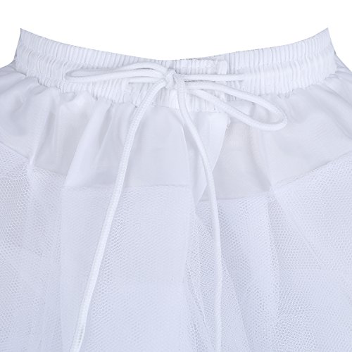 Iefiel Girls 3 Layers Net Petticoat Underskirt Crinoline Slip For Flower Girls Wedding Dress White One Size #TOP4