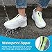 Hydream Silicone Shoe Cover Waterproof, Reusable Boot Shoes Covers with Zipper,Non Slip Rain Snow Bowling Travel Indoor Outdoor Overshoe Rubber Protectors for Men Women Kids Galoshes-1 Pair-Clear, XL