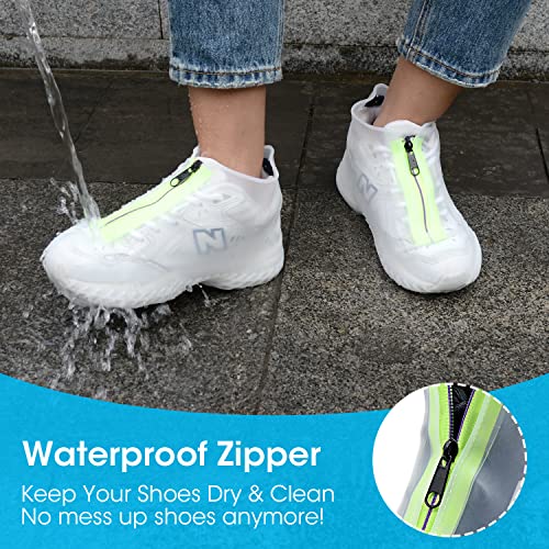 Silicone Shoe Cover Waterproof, Reusable Boot Shoes Covers with Zipper,Non Slip Rain Snow Bowling Travel Indoor Outdoor Overshoe Rubber Protectors for Men Women Kids Protection Galoshes-1 Pair-Clear,L by Hydream - Image 3