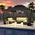 ALAULM 12'x14' Hardtop Gazebo, Outdoor Double Roof Canopy with Netting and Curtains, Galvanized Metal Frame, Sunshade for Patio, Backyard, Deck and Lawns-Gray