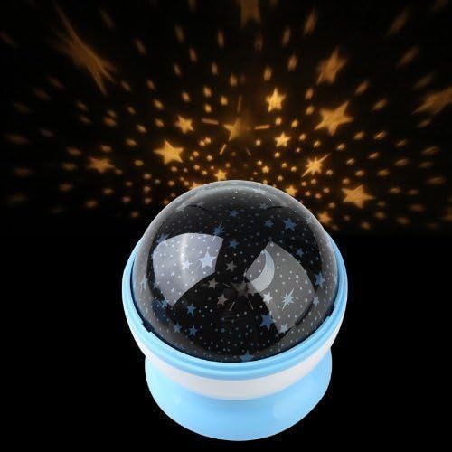 Xhan Room Night Light Lamp Rotary Flashing Starry Star Moon Sky Cosmos Projector (blue)