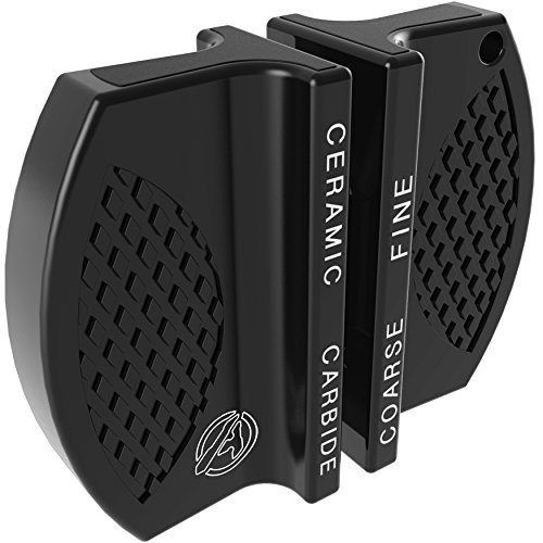 ALPHA TEK Pocket Hunting Knife Sharpener: Tungsten Carbide Ceramic Rod - for Camping