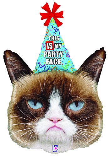 Betallic XL 36" Grumpy Cat Super Shape Mylar Foil Balloon Party D...