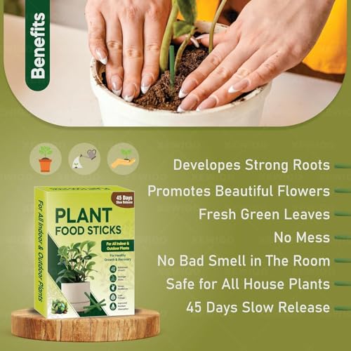 Image of Plant Food Fertilizer Sticks For All Home Garden Indoor & Outdoor Plants | Plant Growth Booster, fertilizer For Plants | Plant Booster For Speed Growth, Multi-Purpose Fertilizers (100 Units)
