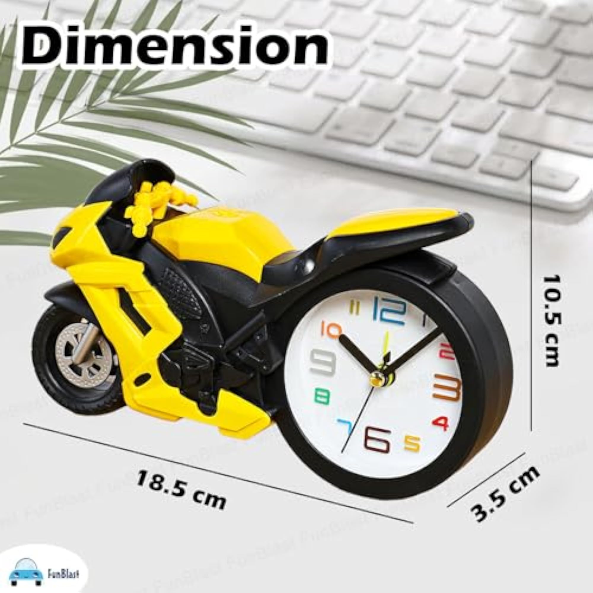 Motorcycle Clock, Stylish Analog Table Alarm Clock