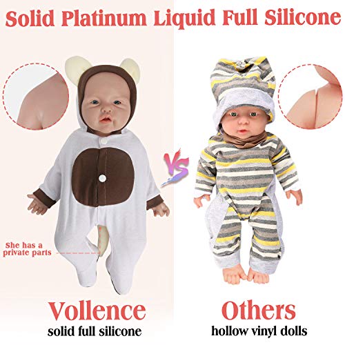 Vollence 43 cm Vollsilikon Baby Dolls, Nicht Vinyl Puppen,Lebensechte Baby Doll, Reborn Baby Doll, Newborn Baby Doll, Realistische Baby Dolls - Mädchen – Bild 4