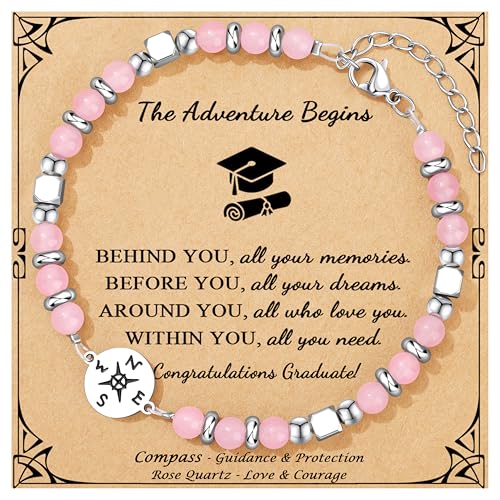 Image of Joycuff Graduation Gifts for Her Him Class of 2026 Graduation Bracelets Inspirational Graduation Compass Bracelet for Women College Graduation Gift for Him Her