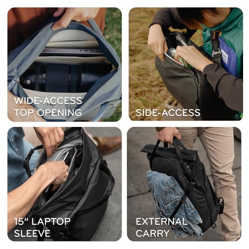 Peak Design Everyday Totepack 20L, Eclipse, Weatherproof Shell, Top and Side Access, FlexFold Dividers, Laptop Sleeve, Internal Pockets, Backpack or Hand Carry, Versatile Tote Bag for Women and Men2