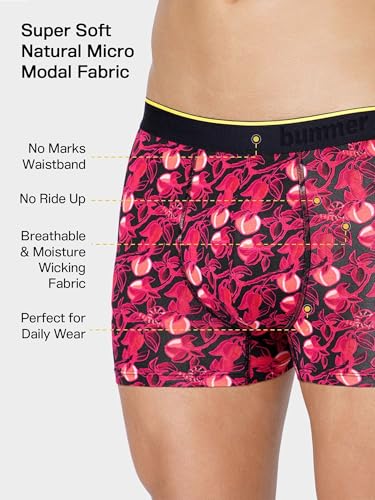 Image of Bummer Printed Micro Modal Trunks Underwear for Men - Ultra Soft & Breathable, 3 X Softer Than Cotton, Stretchable for Ultimate Comfort & Style, Combo Pack of 2 (A Shark Tank Product)