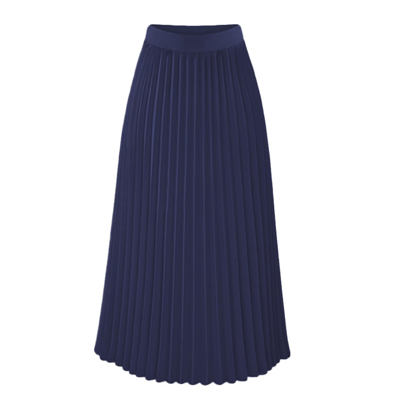 JOAU Pleated Midi Skirts for Women Summer Fashion Long Chiffon High Waisted A Line Skirt Party Evening Shirring