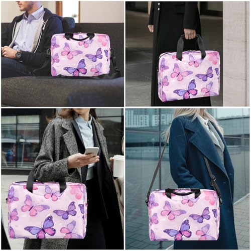 Maletín delgado para laptop 16 pulgadas morado con mariposa miniatura 7