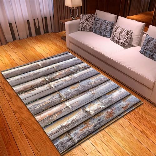 Buohwiwe 3D Teppich Bambus - Modern Schlafzimmer Flanell Teppich Bambus Wohnzimmer Teppich -...