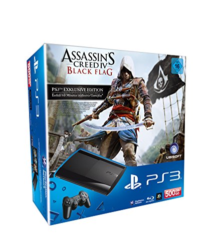 Playstation 3   Konsole Super Slim 500 GB (Inkl. Dualshock 3 Wireless Controller + Assassin's Creed: Black Flag) [Importación Alemana]