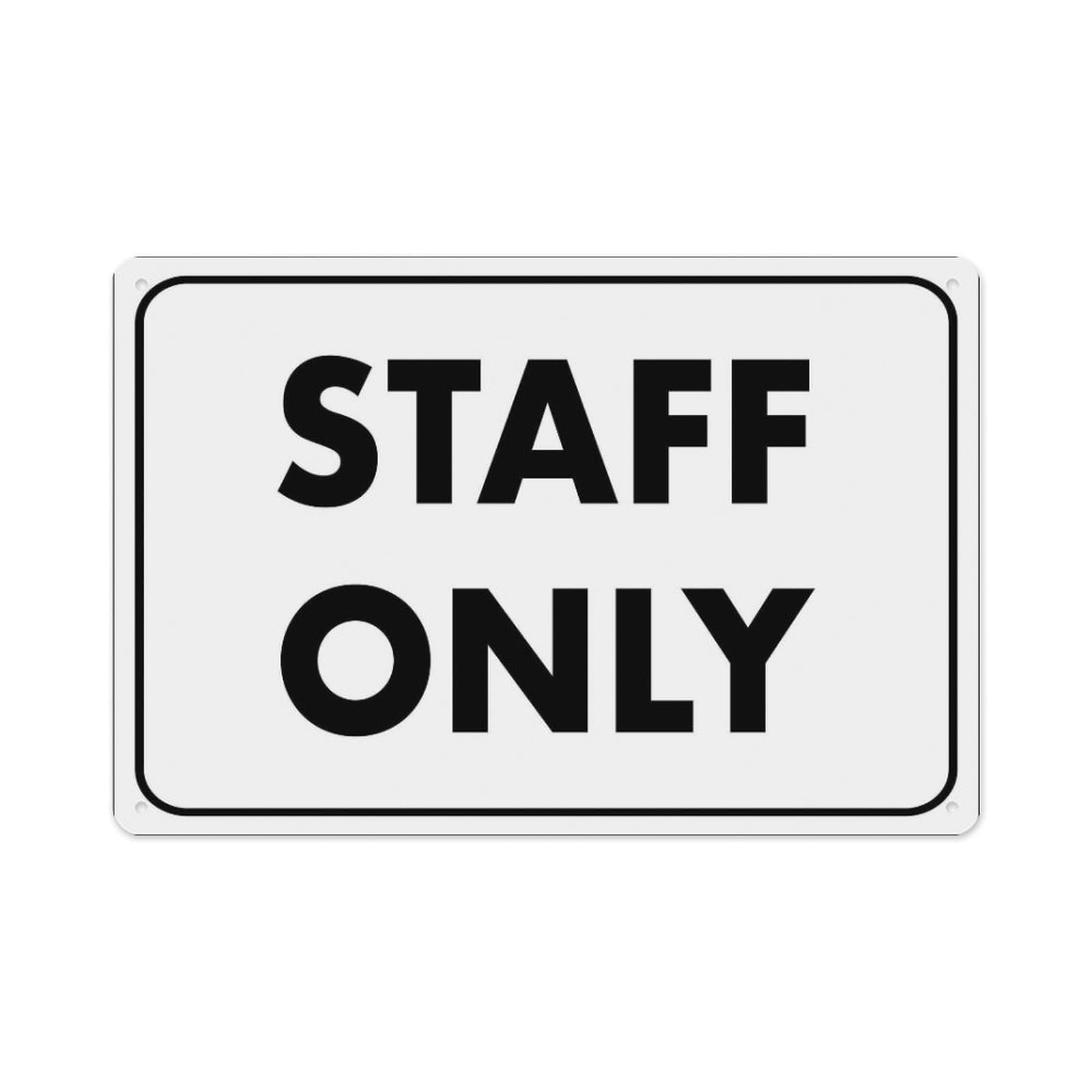 peiyeety Staff Only Sign Aluminum Tin Warning Signs For Home Outdoor Garden 12X16 Inches