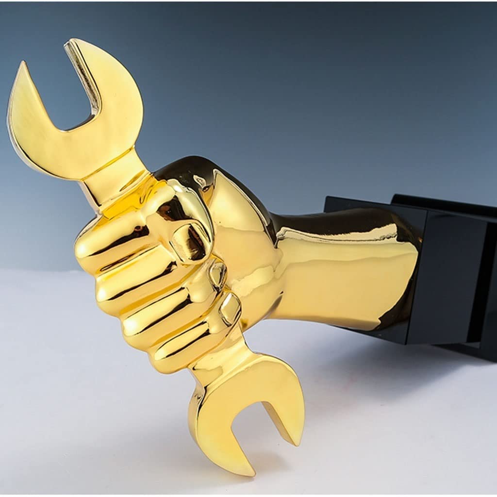 Metallfaustschlüssel Trophäe Technisches Rückgrat Award Gedenkwettbewerb Award Requisiten Freier Satz Und Schriftzug