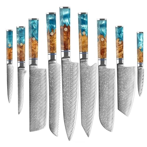 Set Cuchillos Cocina 9 Piezas Acero Inox
