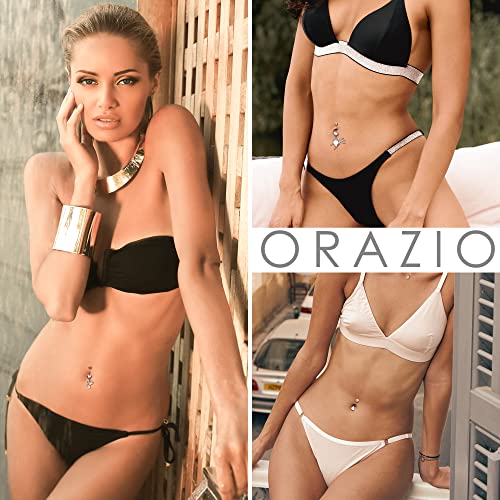 Orazio 9Pcs 14G Belly Button Rings For Women Surgical Steel Cute Butterfly Snake Heart Pearl Dangling Belly Rings Simple Reverse Curved Navel Rings Cz Opal Cliker Belly Rings Barbell Piercing Jewelry #TOP4