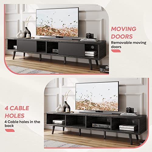 image for Bestier 70 inch Mid Century Modern TV Stand for 75 inch TV, Low Profil