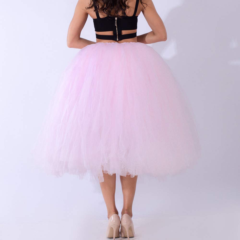 Generico Gonna Tulle Donna - Gonna Donna Sottogonna Tulle Vita Alta Gonna Irregolare Balletto Prom Party Per Carnevale Halloween Fancy