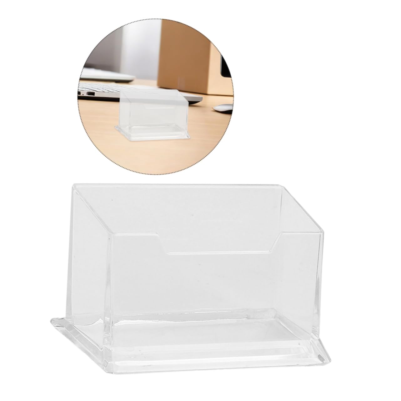 Tarjetero de Oficina Transparente Abs 10 Piezas para Escritorio | Diseño Minimalista, Fácil Mantenimiento, Uso en Espacios Profesionales, Soporte de Mesa para Tarjetas