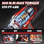 SILVEL Cordless Impact Wrench, MAX 500N.M Brushless Impact Gun 1/2 inch, 4.0Ah Battery, 6 Sockets, 3200RPM Impact Driver wih Fast Charger - Image 2