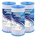 PUREPLUS 10" x 4.5" Whole House Pleated Sediment Filter for Well Water, Replacement Cartridge for GE FXHSC, Culligan R50-BBSA, Pentek R50-BB, DuPont WFHDC3001, American Plumber W50PEHD, GXWH40L, 3Pack