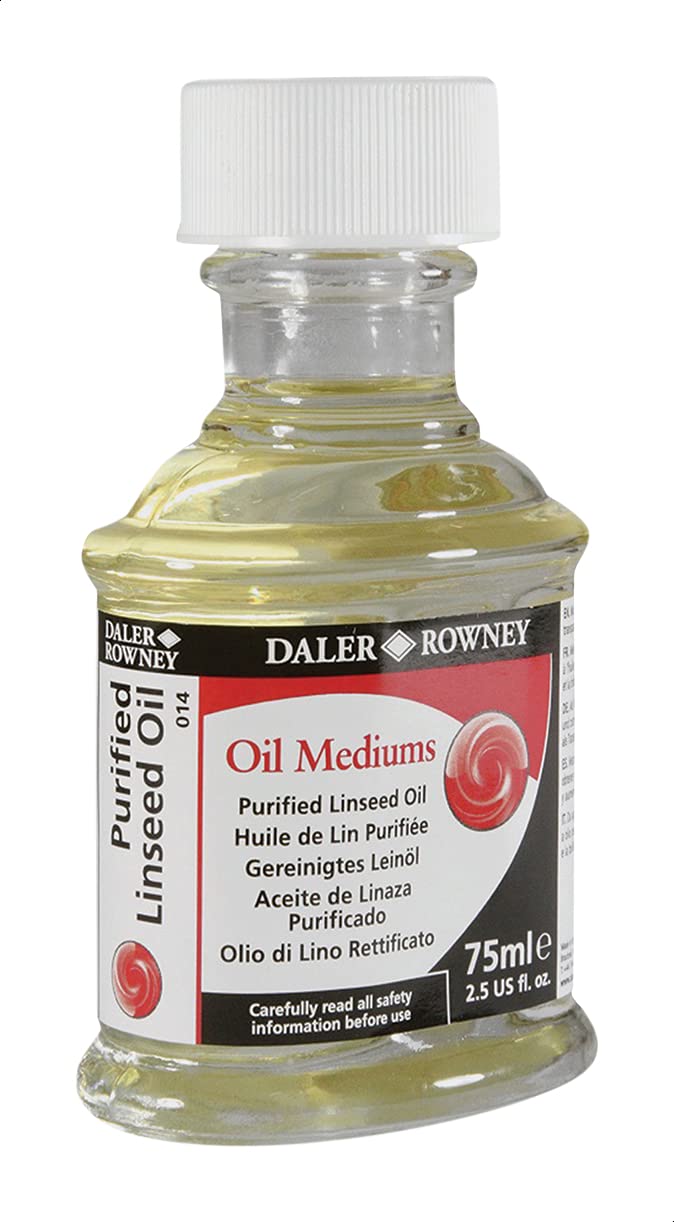 Daler-Rowney Purified Linseed Oil 75ml – Traditional Medium for Oil Painting & Color Enhancement