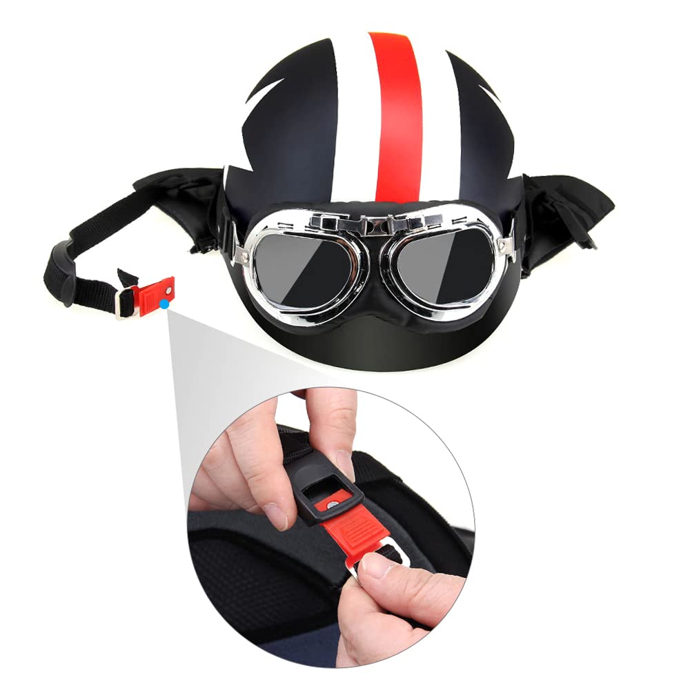 GoolRC Casco de Moto Medio Abierto con Gafas Visor Bufanda Casco de Motociclista Scooter Touring