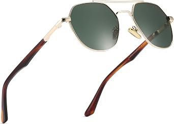 Polarized Aviator Sunglasses for Women Classic Retro Trendy, UV400 Protection Acetate Arms Metal Frame Women Shades