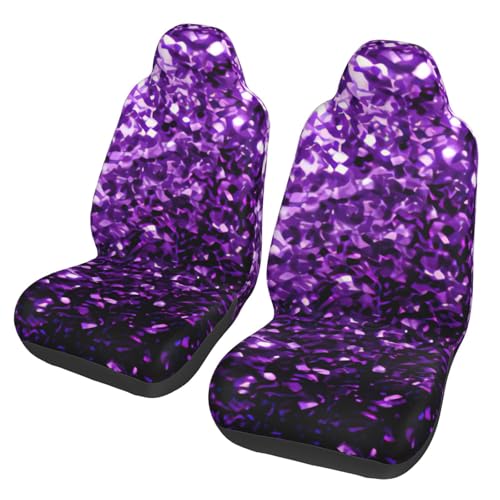 Fundas universales de asiento para coche con acabado de purpurina morada