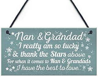 RED OCEAN Best Nan And Grandad Gift Home Hanging Plaque Grandparent Sign Keepsake THANK YOU Gift From Grandchildren
