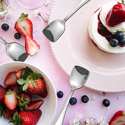 Ice Cream Spoons, Shovel Spoons, 18/10 Stainless Steel Spoons Set Of 6, Dessert Spoons 6.0-Inch, Dishwasher Safe, Silver #TOP5