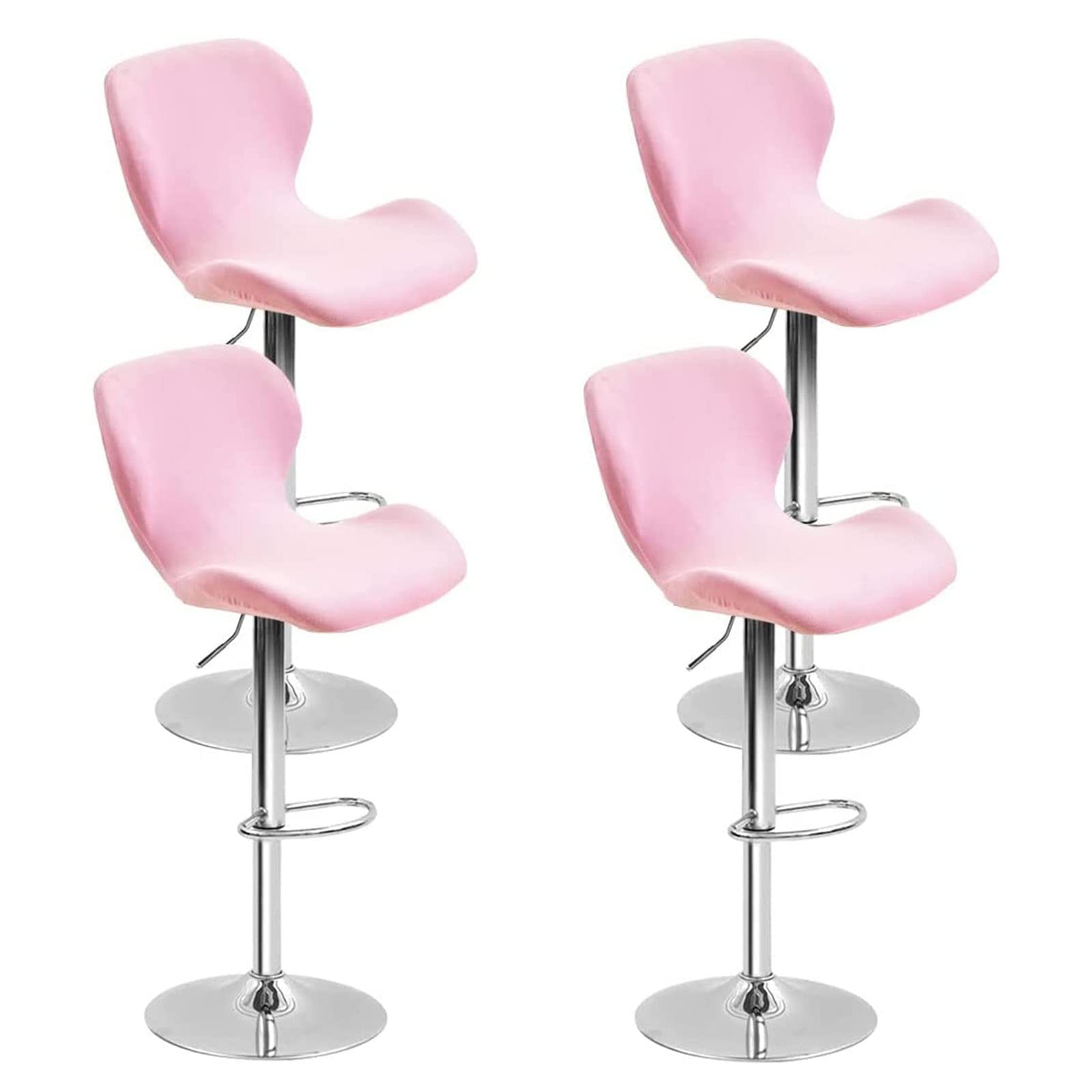 Leomix Velvet Bar Stool Cover Curved Swivel Set, Stretch Counter Height Bar Stools Cover, for Short Back Dinning Room Bar Chair,B,4pack