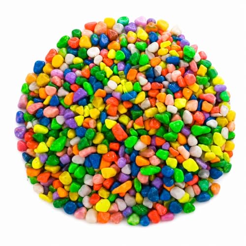 Image of Multi-Color Decorative Pebbles for Plants Pots, Fish Tank Aquarium, Vase Fillers & Home Decoration Stones | Natural Polished Pebbles for Indoor & Outdoor Decor | 1 Kg Pack